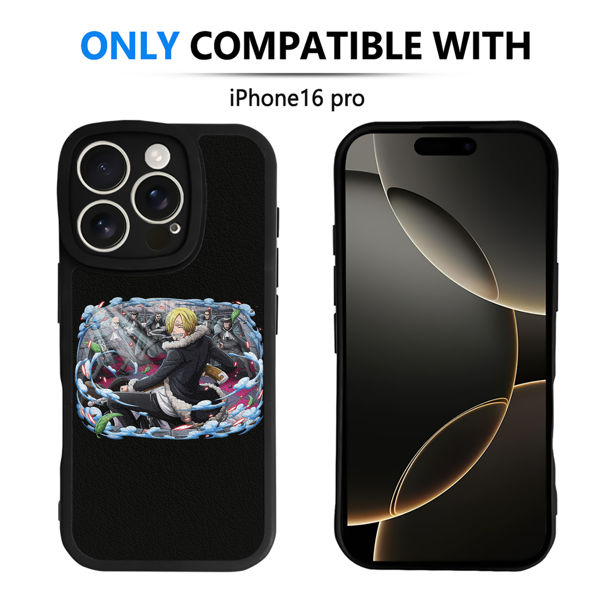 （画像用） ワンピース サンジ ONE PIECE Sanji 【iPhone 16シリーズ対応】シリコンスマホケース（レザー調） 材質：シリコン